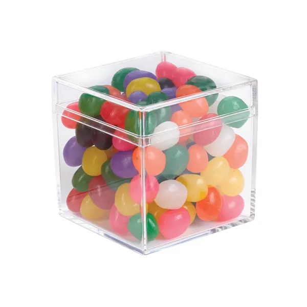 Cube shape container made of acrylic and filled with your choice... from ASI 61125 Hit Promotional Products / Hit®