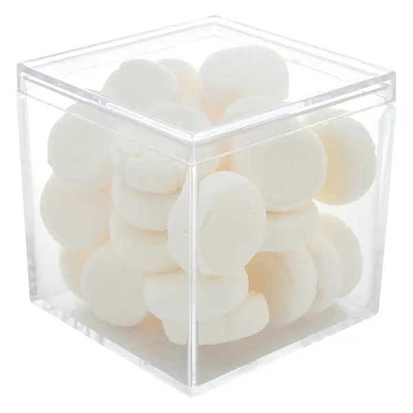 Cube shape container made of acrylic and filled with your choice... from ASI 61125 Hit Promotional Products / Hit®