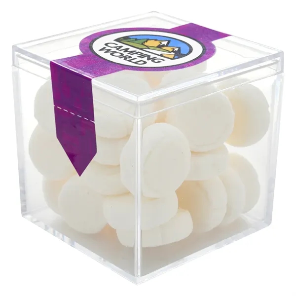 Cube shape container made of acrylic and filled with your choice... from ASI 61125 Hit Promotional Products / Hit®