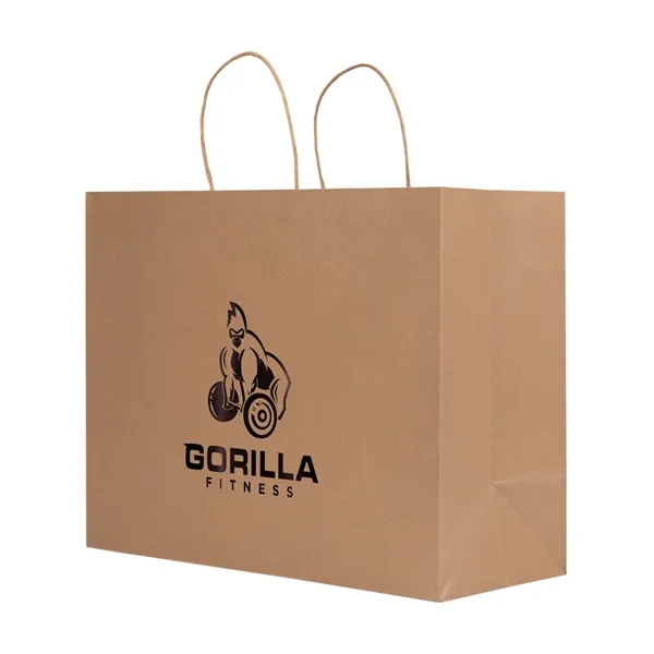 Twisted handle kraft shoppers get a glow-up with a folded turn-top... from ASI 75731 PWS / Pacific Western Sales/Cater Line Pacific Western Sales/PWS