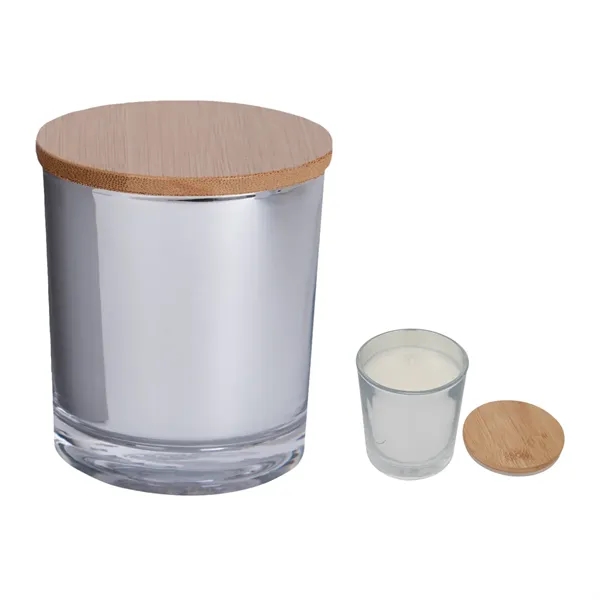 Bamboo soy candle with a vanilla scent for adding ambiance to... from ASI 61125 Hit Promotional Products / Hit®