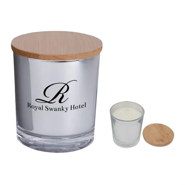 Bamboo soy candle with a vanilla scent for adding ambiance to... from ASI 61125 Hit Promotional Products / Hit®