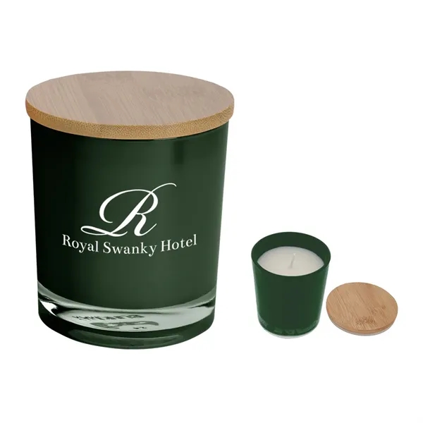Bamboo soy candle with a vanilla scent for adding ambiance to... from ASI 61125 Hit Promotional Products / Hit®