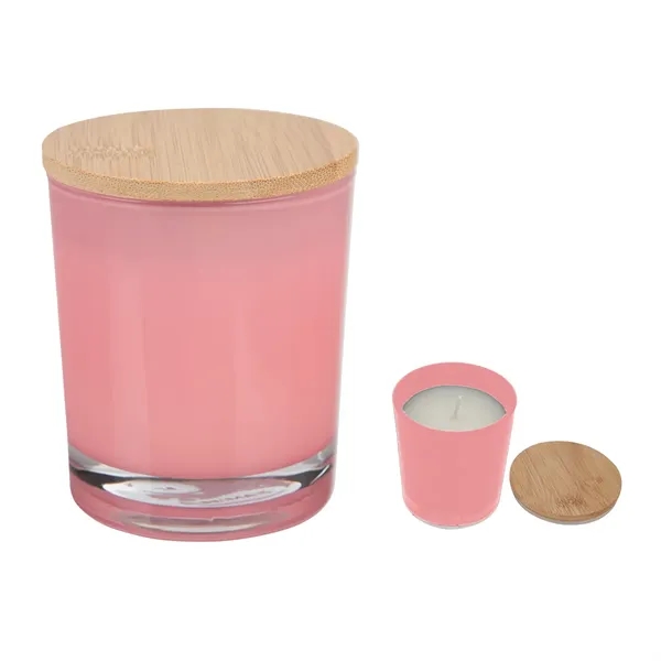 Bamboo soy candle with a vanilla scent for adding ambiance to... from ASI 61125 Hit Promotional Products / Hit®