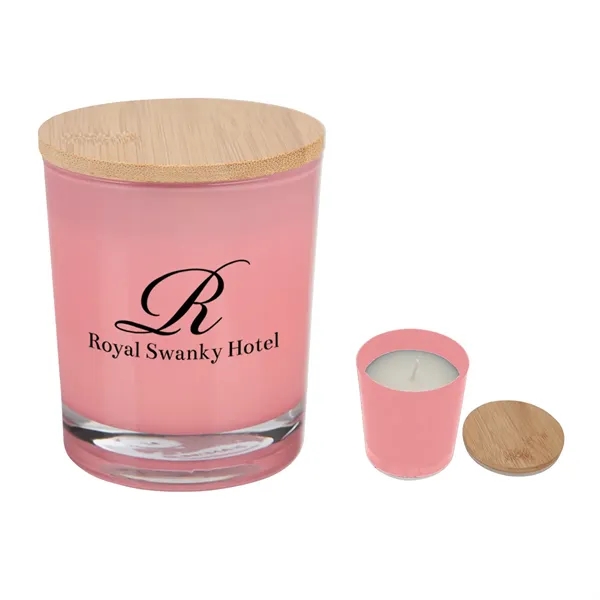 Bamboo soy candle with a vanilla scent for adding ambiance to... from ASI 61125 Hit Promotional Products / Hit®