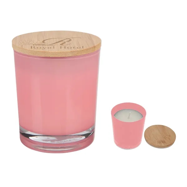 Bamboo soy candle with a vanilla scent for adding ambiance to... from ASI 61125 Hit Promotional Products / Hit®
