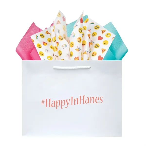 Shopping totes made from 128 GSM matte laminated paper with matching... from ASI 75731 PWS / Pacific Western Sales/PWS