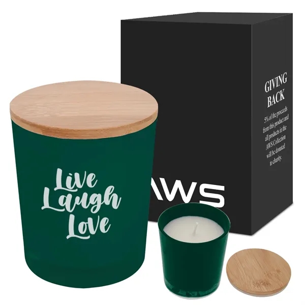 AWS bamboo soy candle that burns clean with a vanilla scent.... from ASI 61125 Hit Promotional Products / Hit®