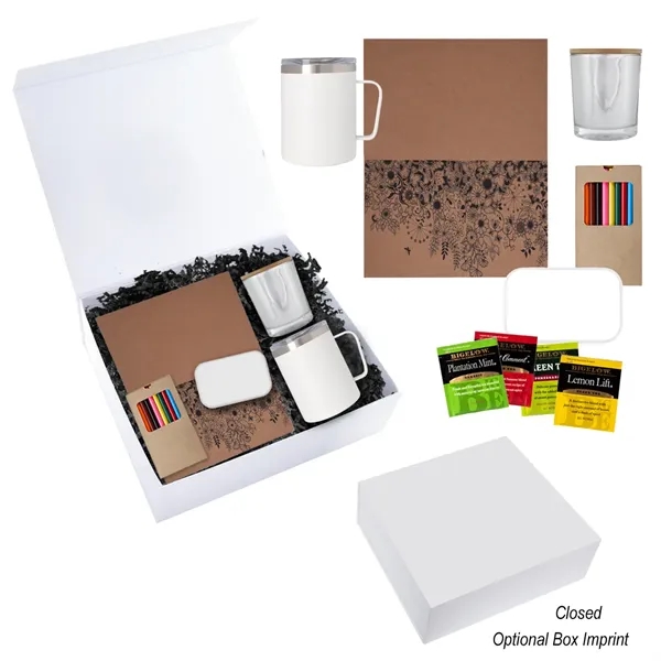 Self Care tea gift set with a candle, coloring book with... from ASI 61125 Hit Promotional Products / Hit®