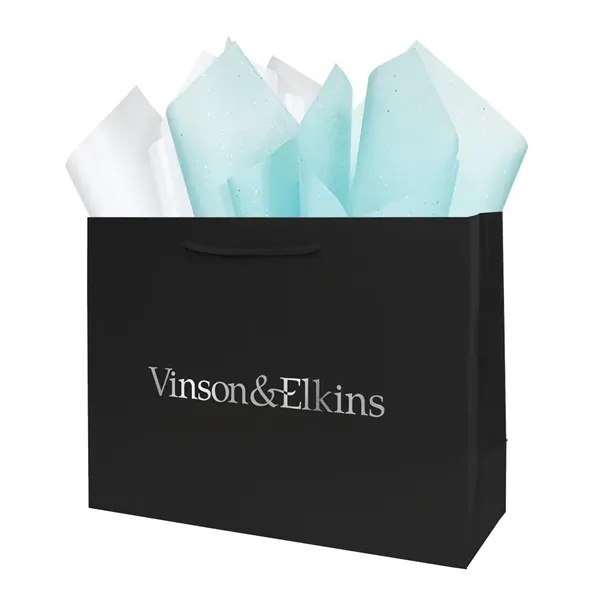 Shopping totes made from 128 GSM matte laminated paper with matching... from ASI 75731 PWS / Pacific Western Sales/PWS