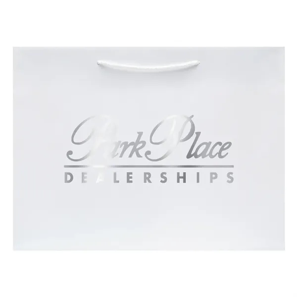 Shopping totes made from 128 GSM matte laminated paper with matching... from ASI 75731 PWS / Pacific Western Sales/PWS