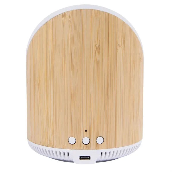 Edgewood bamboo Bluetooth wireless speaker and Qi-enabled charger with 2200mAh battery.... from ASI 61125 Hit Promotional Products / Hit®