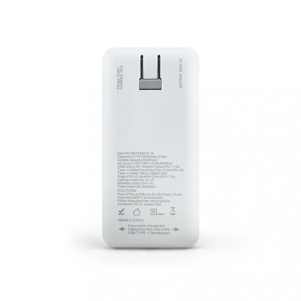 10000mAh wireless powerbank with Lightning, MicroUSB and Type-C cords.... from ASI 61125 Hit Promotional Products / Hit®