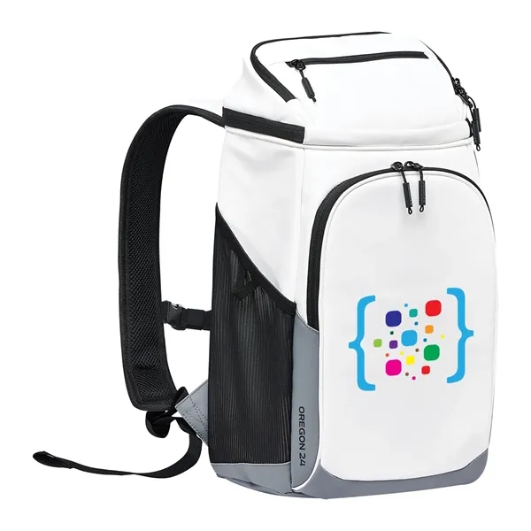7.5" x 19" x 10" cooler backpack with a main zippered... from ASI 61125 Hit Promotional Products / Hit®