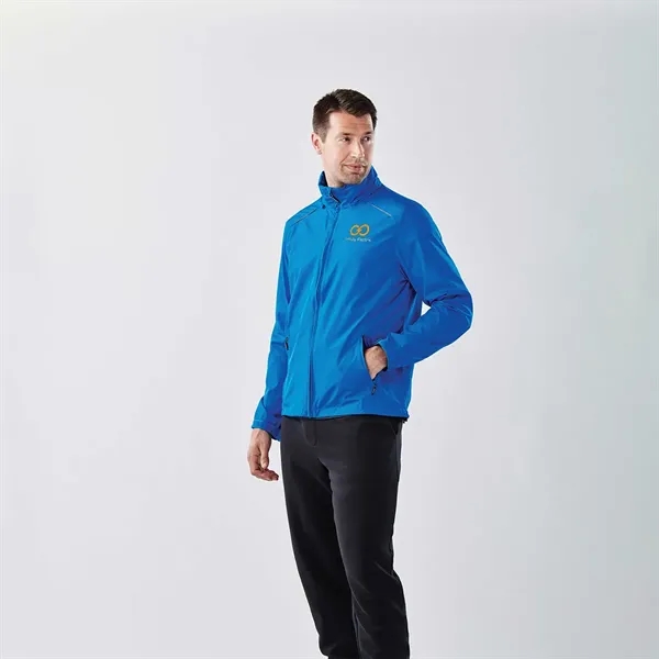 Men's jacket with an adjustable hood and cuffs, back mesh-lined vent,... from ASI 61125 Hit Promotional Products / Hit®
