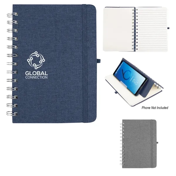 Notebook with a phone holder, 80 pages of lined paper, strap... from ASI 61125 Hit Promotional Products / Hit®