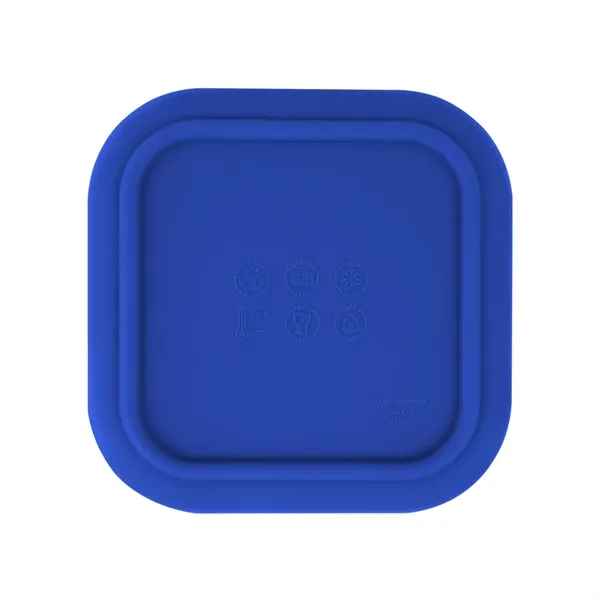 Square silicone food container; microwave safe and BPA free.... from ASI 61125 Hit Promotional Products / Hit®