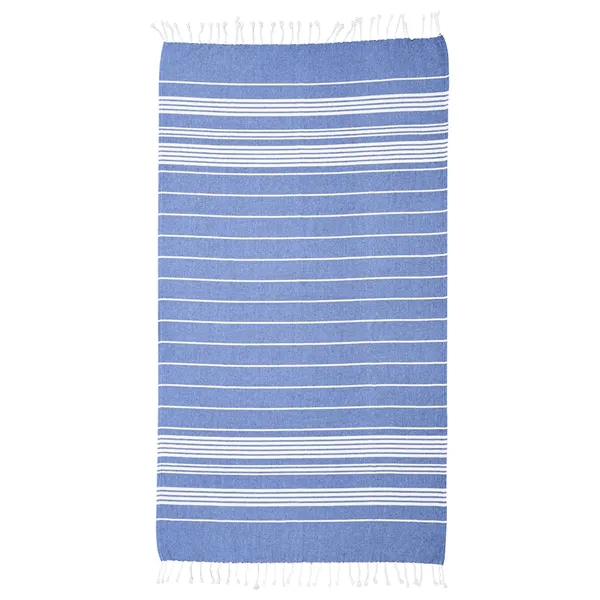 40" x 73" recycled cotton beach blanket with striped pattern and... from ASI 61125 Hit Promotional Products / Hit®