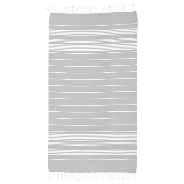 40" x 73" recycled cotton beach blanket with striped pattern and... from ASI 61125 Hit Promotional Products / Hit®