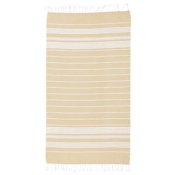 40" x 73" recycled cotton beach blanket with striped pattern and... from ASI 61125 Hit Promotional Products / Hit®