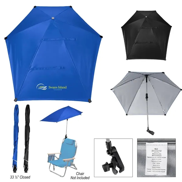 50" Arc SPF 50 Chair Umbrella With 100% rPET Canopy... from ASI 61125 Hit Promotional Products / Hit®