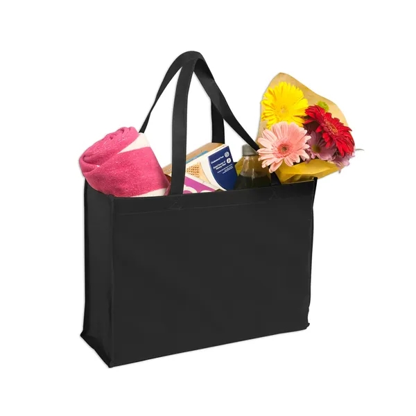 Reusable non-woven polypropylene market tote bag with 1 color silkscreen imprint... from ASI 37218 Athena Promo (tm)