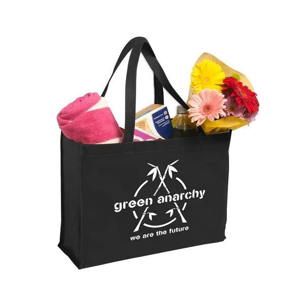 Reusable non-woven polypropylene market tote bag with 1 color silkscreen imprint... from ASI 37218 Athena Promo (tm)