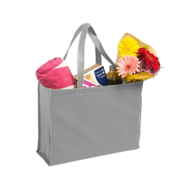 Reusable non-woven polypropylene market tote bag with 1 color silkscreen imprint... from ASI 37218 Athena Promo (tm)