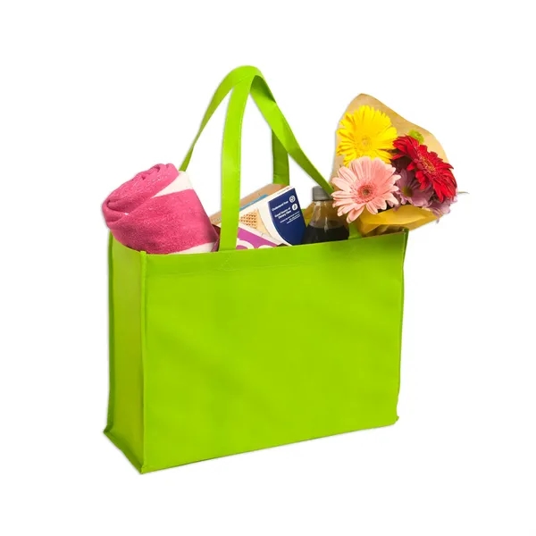 Reusable non-woven polypropylene market tote bag with 1 color silkscreen imprint... from ASI 37218 Athena Promo (tm)