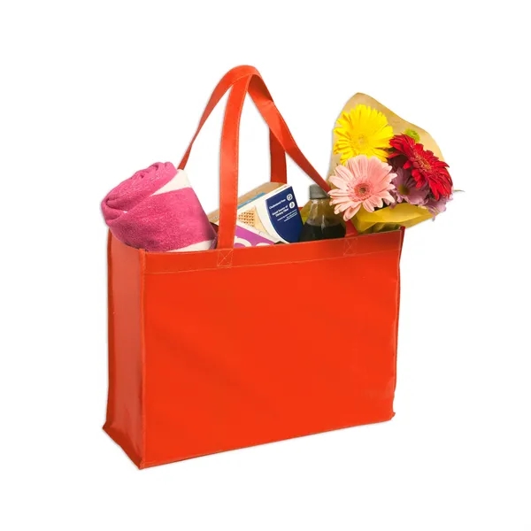 Reusable non-woven polypropylene market tote bag with 1 color silkscreen imprint... from ASI 37218 Athena Promo (tm)