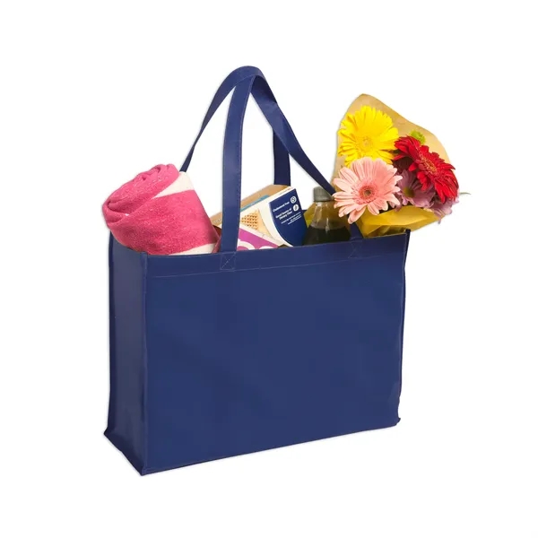 Reusable non-woven polypropylene market tote bag with 1 color silkscreen imprint... from ASI 37218 Athena Promo (tm)