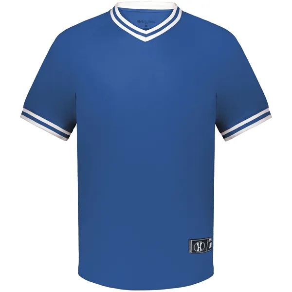The Youth Retro V-Neck Baseball Jersey combines classic style with modern... from ASI 37461 Augusta Sportswear