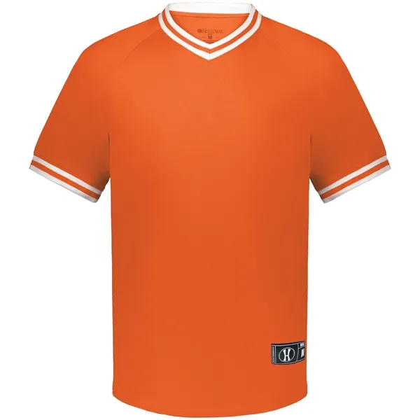 The Youth Retro V-Neck Baseball Jersey combines classic style with modern... from ASI 37461 Augusta Sportswear