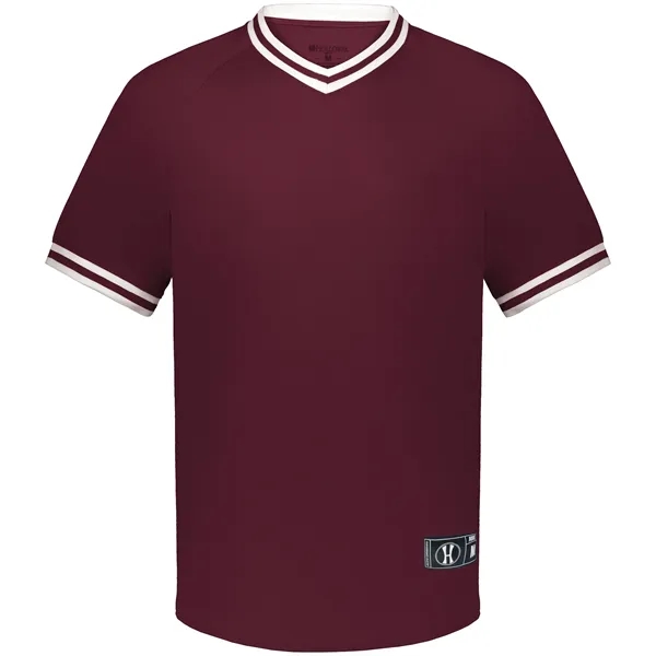 The Youth Retro V-Neck Baseball Jersey combines classic style with modern... from ASI 37461 Augusta Sportswear