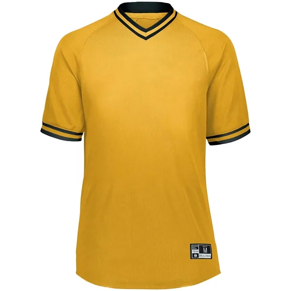 The Youth Retro V-Neck Baseball Jersey combines classic style with modern... from ASI 37461 Augusta Sportswear