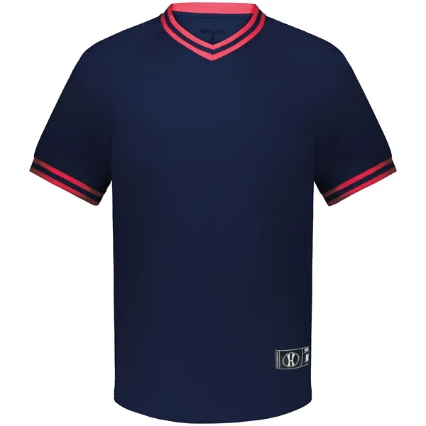 The Youth Retro V-Neck Baseball Jersey combines classic style with modern... from ASI 37461 Augusta Sportswear