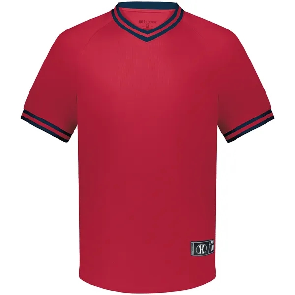 The Youth Retro V-Neck Baseball Jersey combines classic style with modern... from ASI 37461 Augusta Sportswear