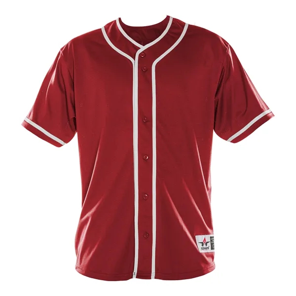 The Diamond Full Button Baseball Shirt is made from 100% DURA-Light... from ASI 37461 Augusta Sportswear