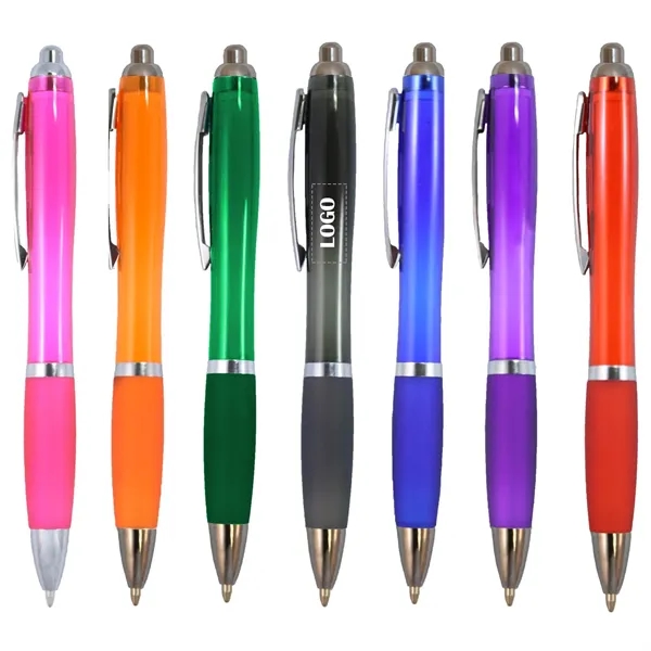 Translucent retractable ballpoint pen plus 1 color silkscreen imprint on 1... from ASI 37218 Athena Promo (tm)