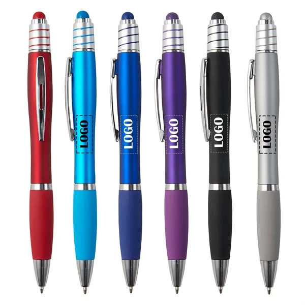 Velvet touch spin top stylus pen plus 1 color silkscreen imprint... from ASI 37218 Athena Promo (tm)