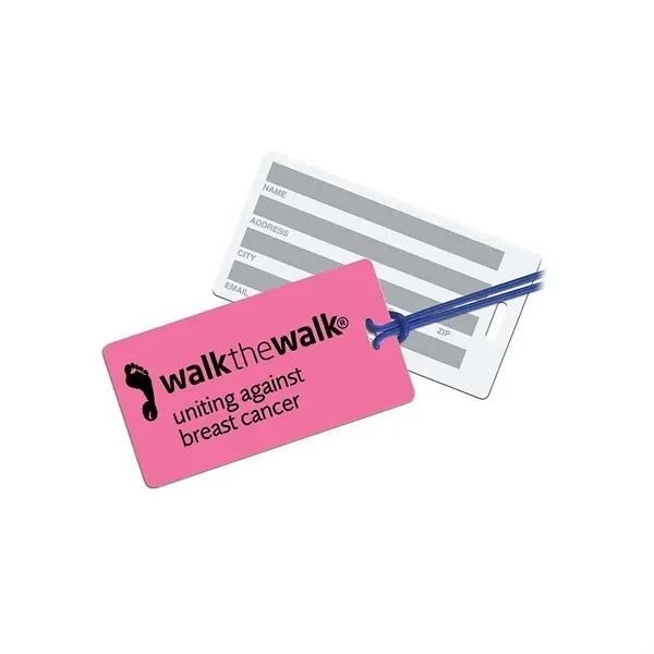 Neon colored rectangular luggage tag with standard tinted write-on ID surface... from ASI 68507 The Magnet Group / Perfect Line