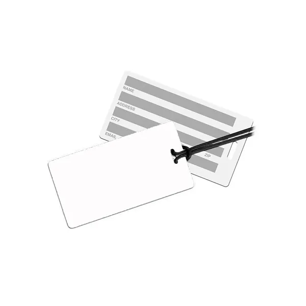 Neon colored rectangular luggage tag with standard tinted write-on ID surface... from ASI 68507 The Magnet Group / Perfect Line