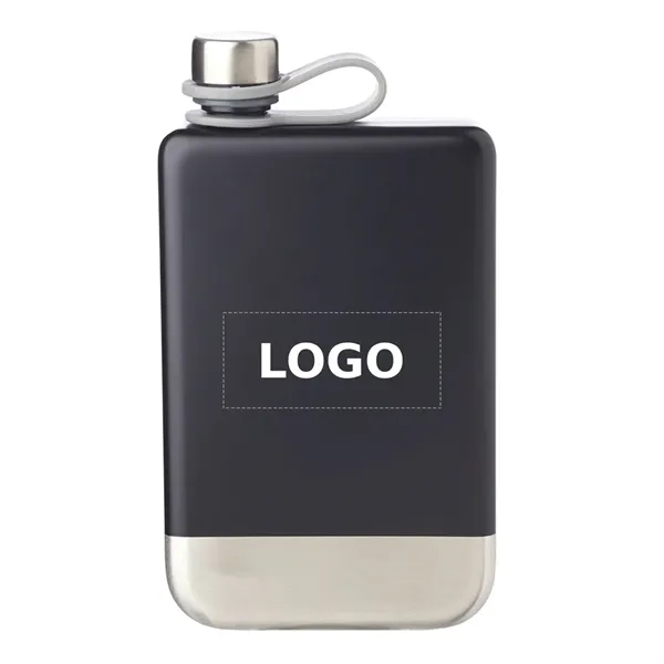 Two-tone stainless-steel hip flask, 8 oz. capacity plus 1 color silkscreen... from ASI 37218 Athena Promo (tm)