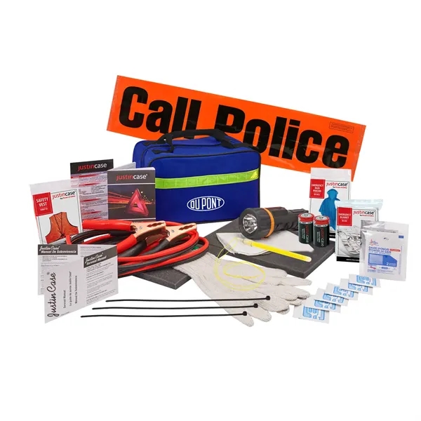 Ultimate highway emergency kit. 52 pc. Automotive kit, includes booster cables,... from ASI 63698 Justin Case®
