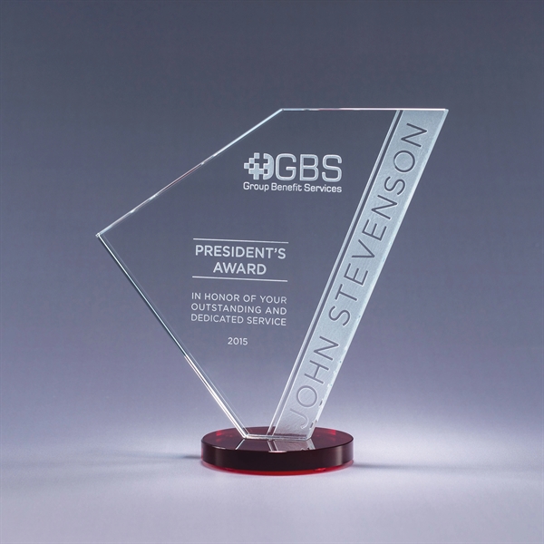 Starphire and color optic crystal award with clear or colored base;... from ASI 62985 J. Charles