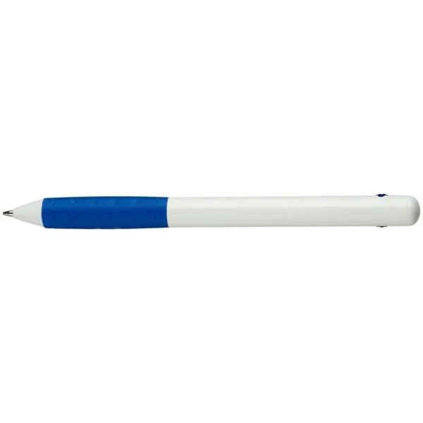 Smooth writing ballpoint pen with color grip and matching color "disk-shaped"... from ASI 82498 RiteLine LLC