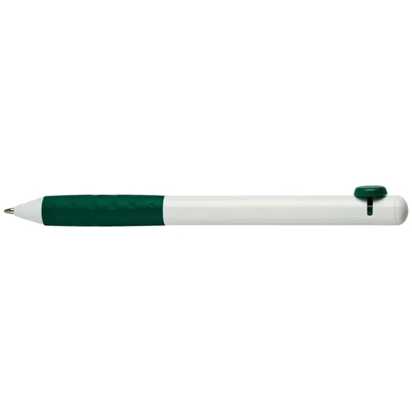 Smooth writing ballpoint pen with color grip and matching color "disk-shaped"... from ASI 82498 RiteLine LLC