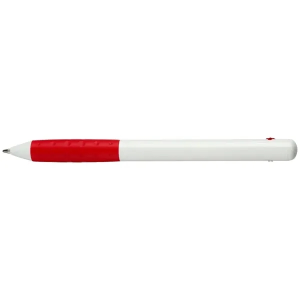 Smooth writing ballpoint pen with color grip and matching color "disk-shaped"... from ASI 82498 RiteLine LLC