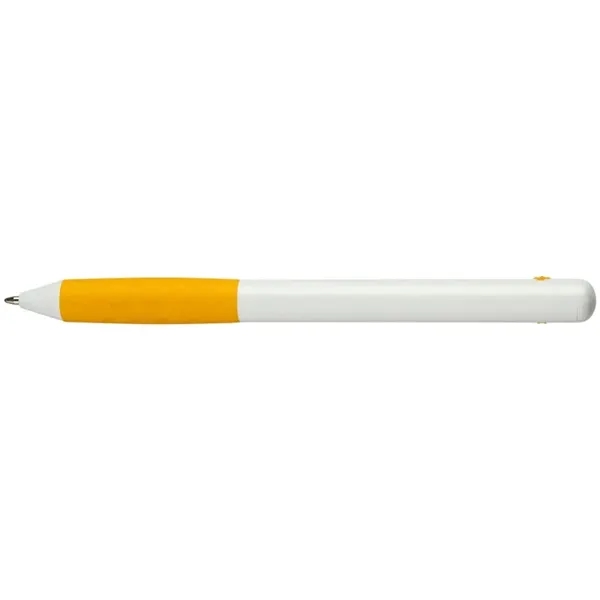 Smooth writing ballpoint pen with color grip and matching color "disk-shaped"... from ASI 82498 RiteLine LLC