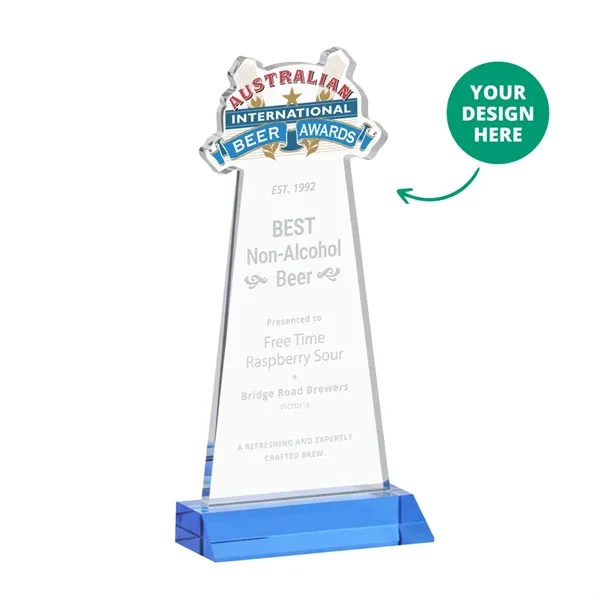 Custom Award on Mitered Base - Sky Blue (via Air)... from ASI 84592 St Regis Group / St Regis